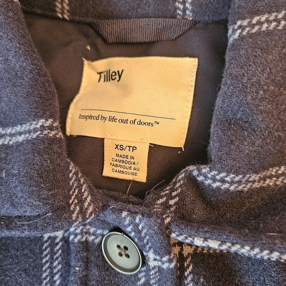 Tilley Blue Plaid Wool Blend Women's Utility Jacket Shacket, Size XS, NWT - Picture 7 of 11